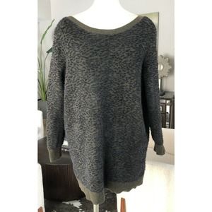 Mesh Lace Olive/black Animal Print Sweater